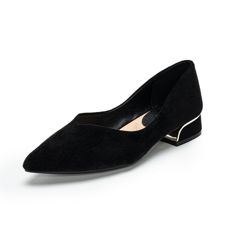 Women'S Shoes For Work - Sepatu Wanita Hak Tebal Sederhana Berujung