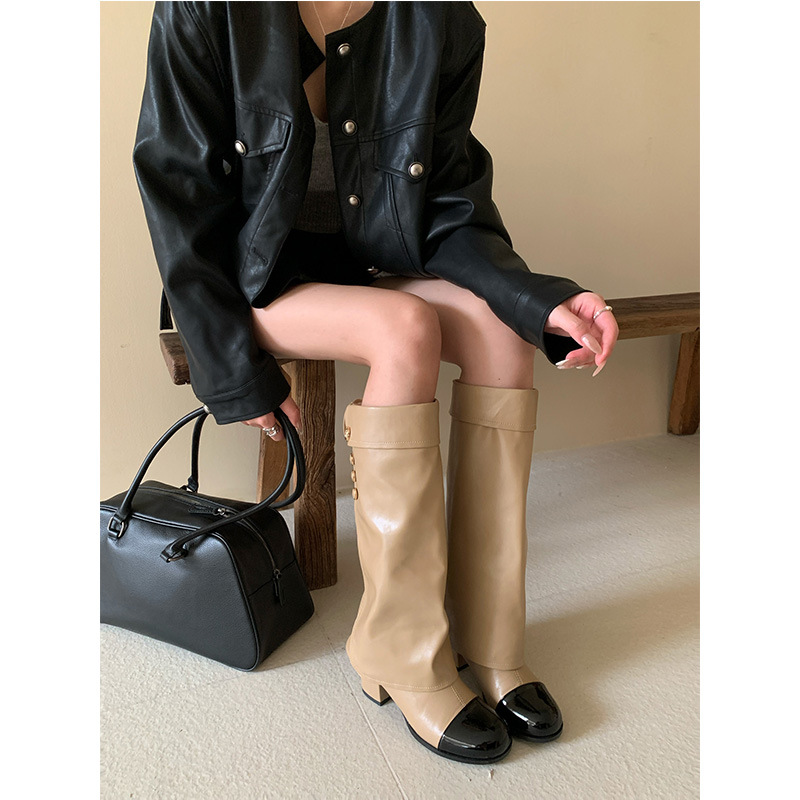 Sock Boot Women - Sepatu bot wanita model Prancis, ujung