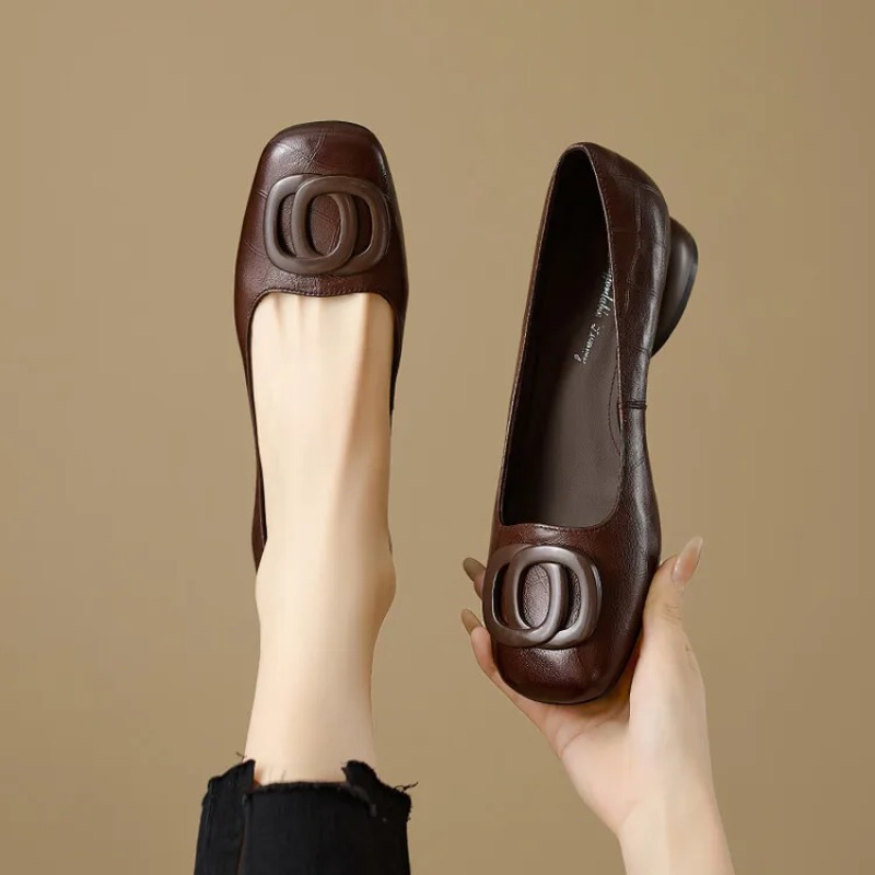 Women Shoes Loafers - Sepatu Wanita Gaya Prancis, Sepatu Kulit