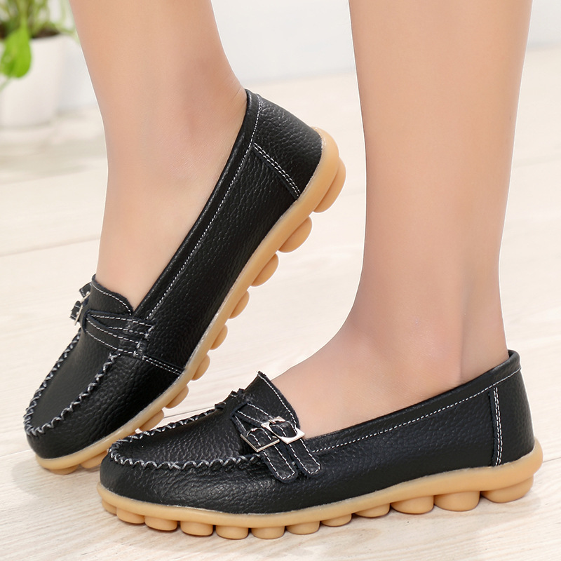 Women'S Shoes Nursing - Sepatu Loafer Kulit Lembut Wanita Musim