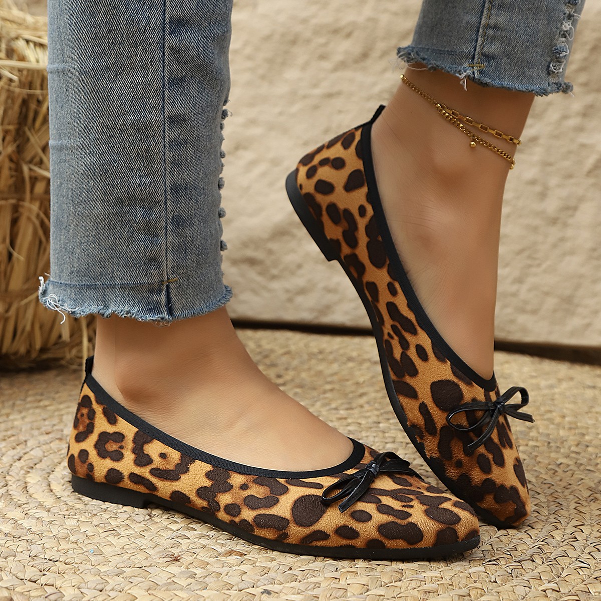 Women'S Shoes For Work - Sepatu Flat Leopard 2026 untuk Wanita,
