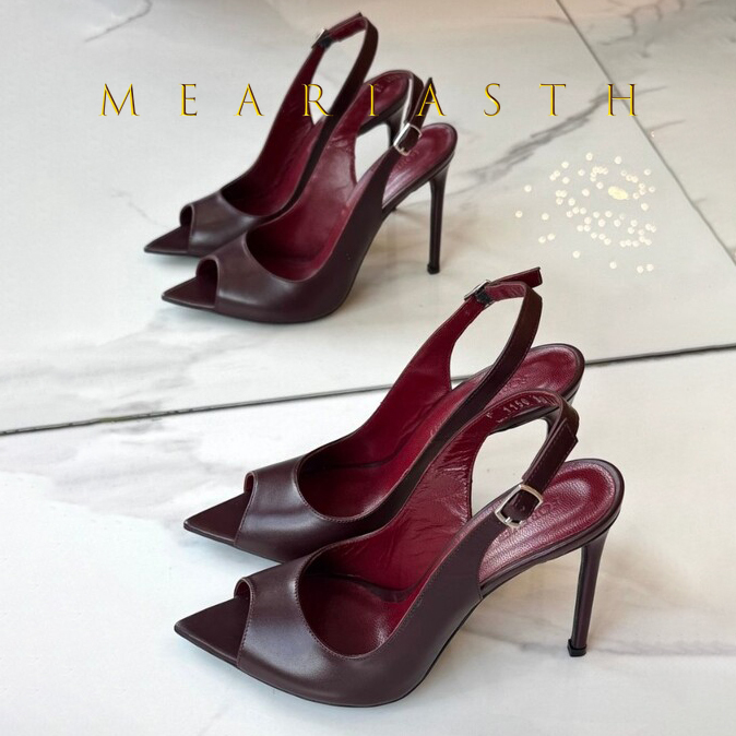 Women Shoes Japanese Brand - Sandal Kulit Paten Dalam Warna Hitam