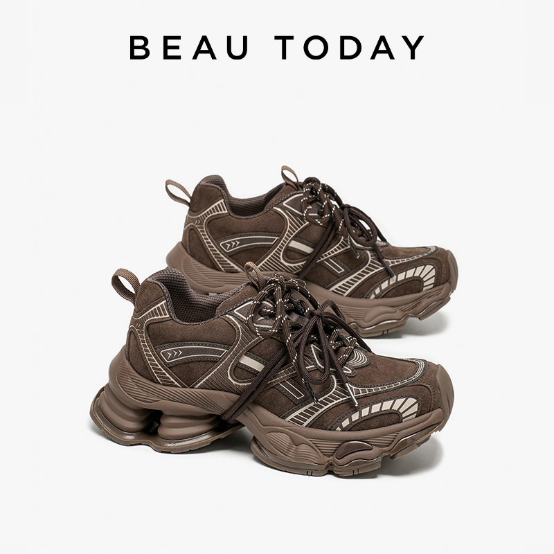 Women'S Shoes Com - BEAUTODAY Sepatu Chunky Wanita Kulit Microfiber