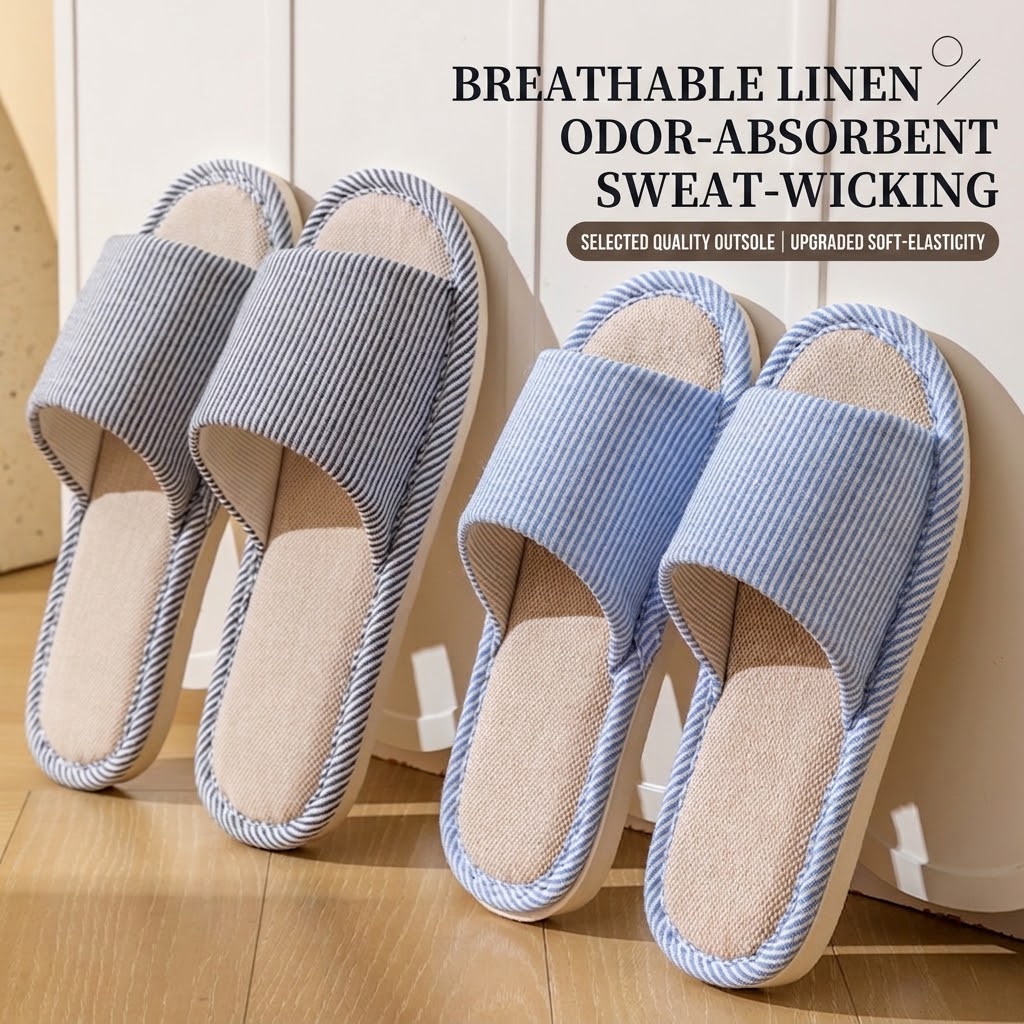 Women'S Shoes To Men'S Size - Sandal Linen Rami Bernapas untuk Wanita