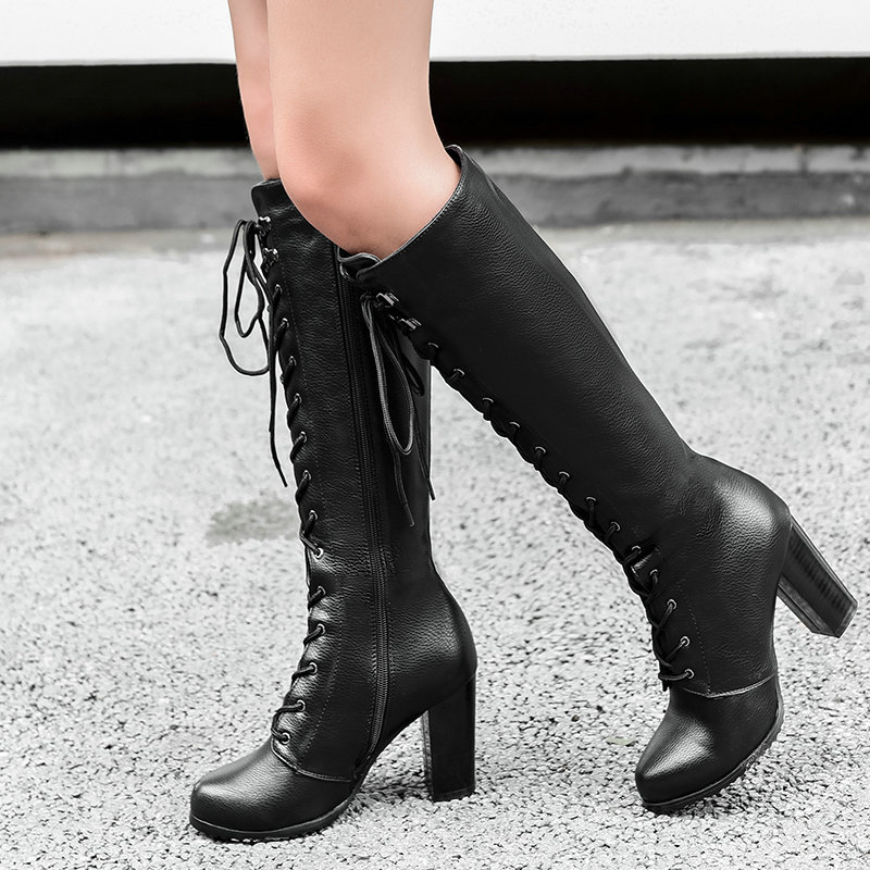 Sock Boot Women - Sepatu Bot Wanita Hak Tinggi Tebal