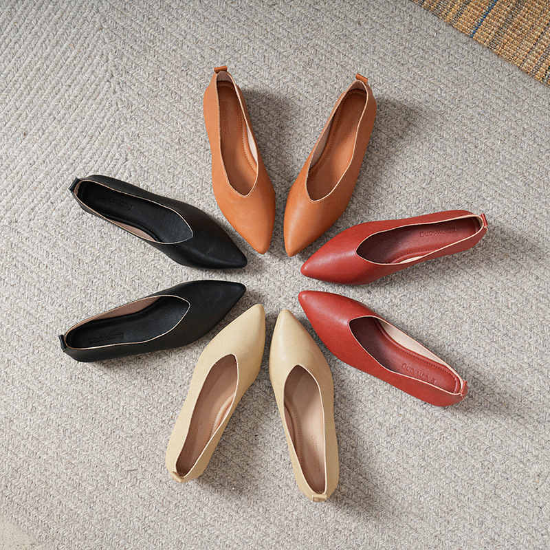 Women'S Shoes For Work - Sepatu Kerja Kulit Lembut Model Kotak