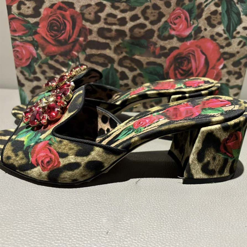 Sandal Selop Wanita Motif Mawa - Leopard Print Heels ulasan dan harga
