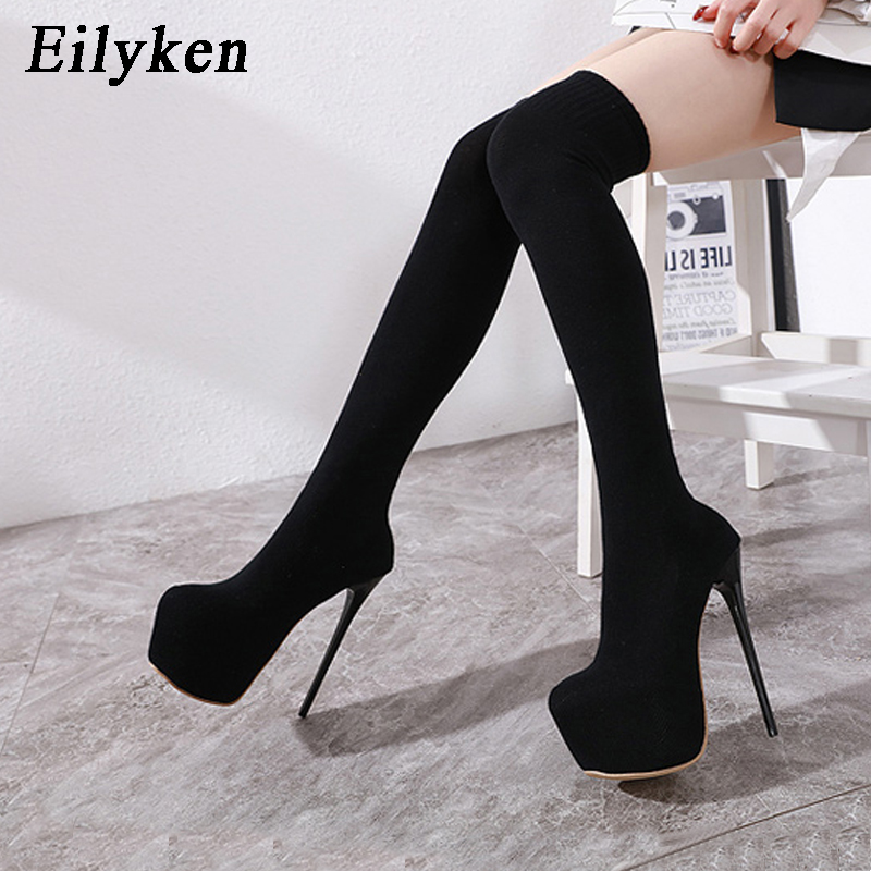 Eilyken sepatu bot wanita hak  - Sock Boot Women ulasan dan harga