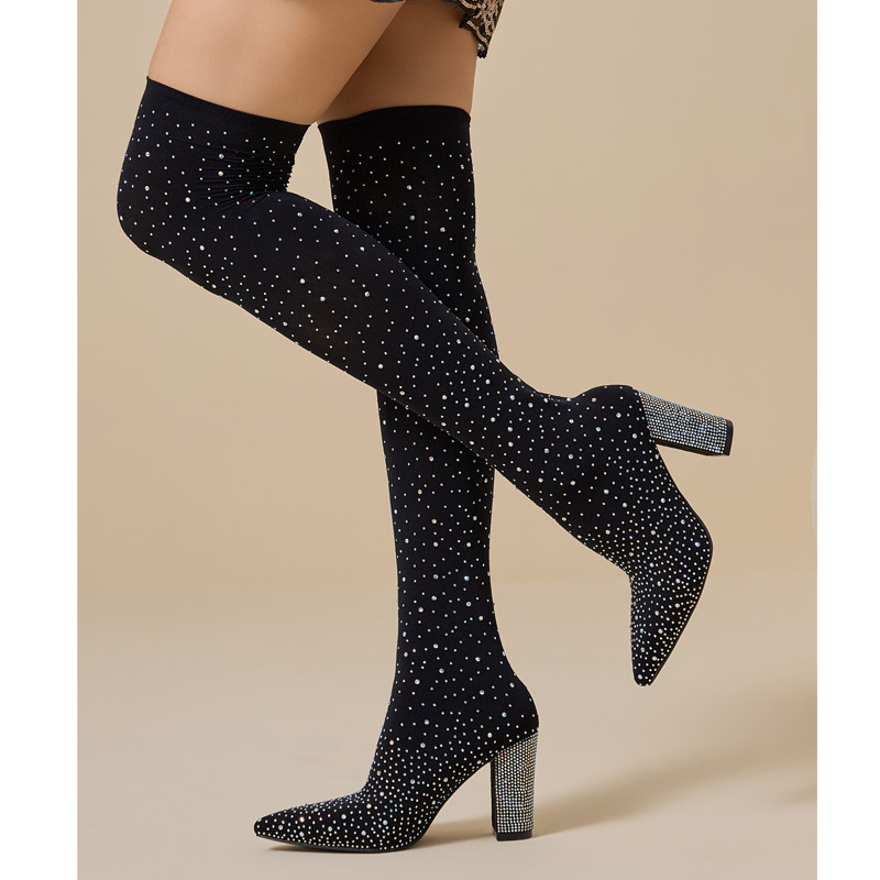 Sepatu Bot Selutut Aneikeh Cry - Sock Boot Women ulasan dan harga