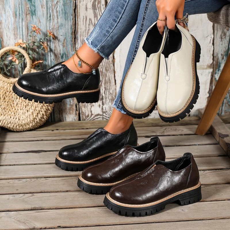 Sepatu Wanita Gaya Retro Inggr - Women Shoes Loafers ulasan dan harga