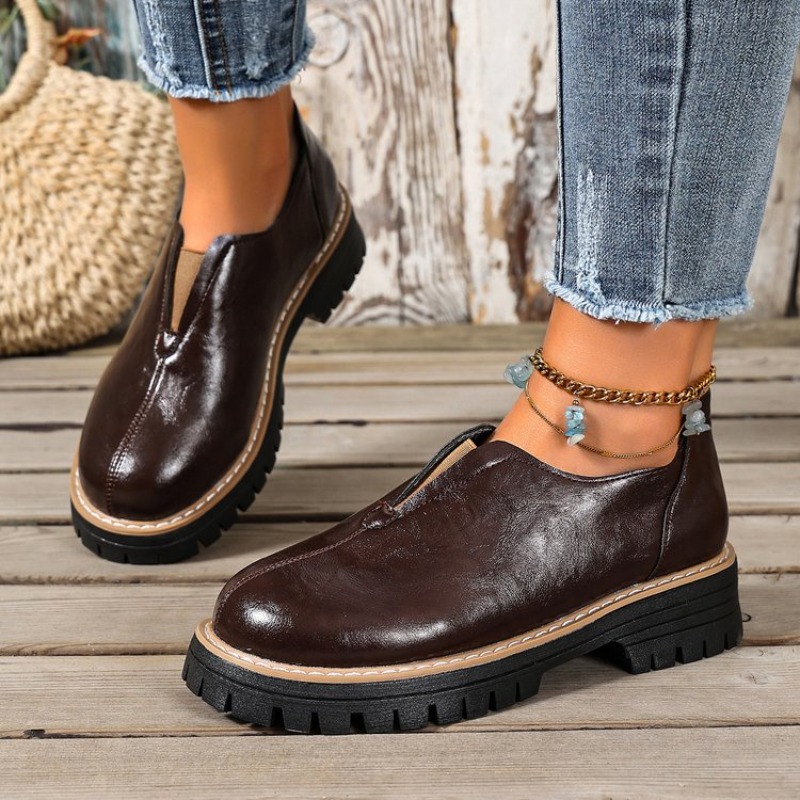 Sepatu Wanita Gaya Retro Inggr - Women Shoes Loafers ulasan dan harga