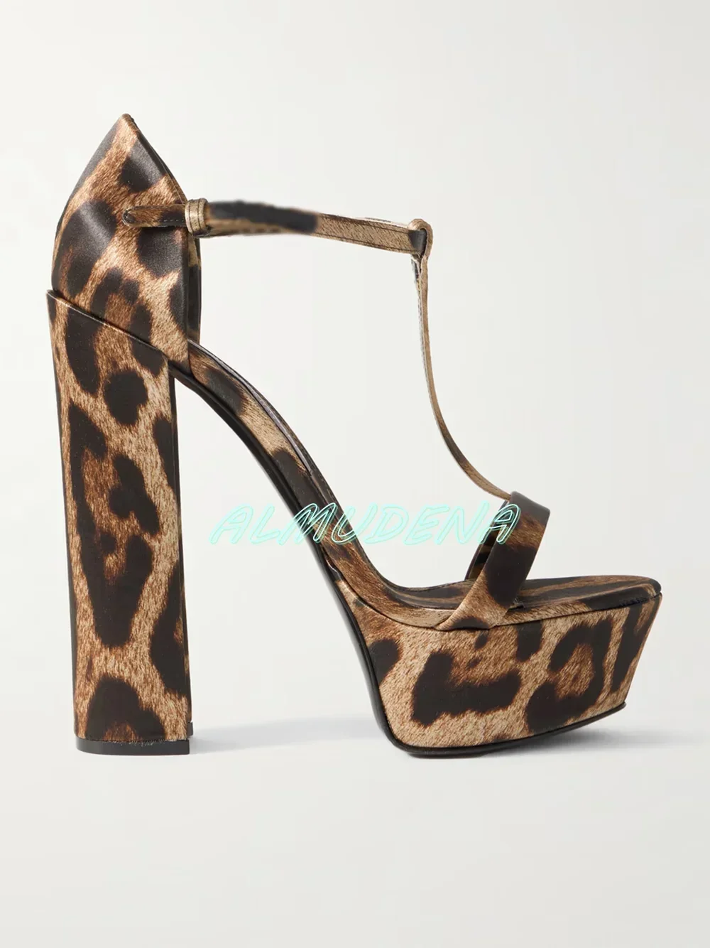 Sandal Satin Motif Leopard Men - Leopard Print Heels ulasan dan harga